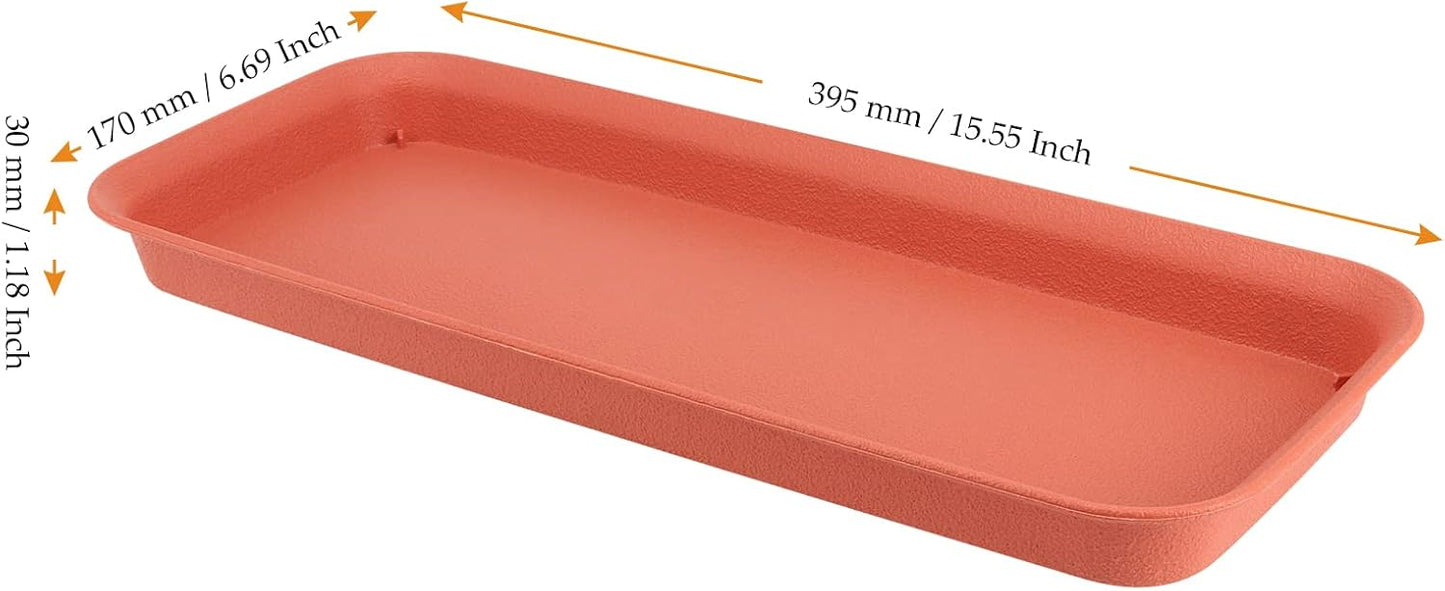 12 Pzas Bandejas Plástico 15.5x6.7pulg para Macetas
