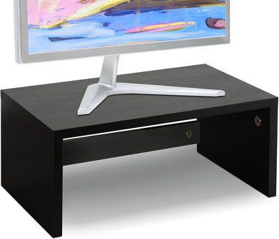Elevador monitor 14.2pulg madera con almacenamiento negro