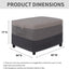 Funda otomana exterior impermeable acolchada 40x30x17 gris
