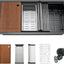 Fregadero cocina negro 36x19" acero inox con accesorios