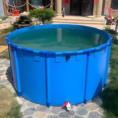 Estanque plegable de plástico para peces koi con soporte
