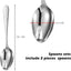 Set 2/4/6 cucharas acero inox 8pulg hogar cocina