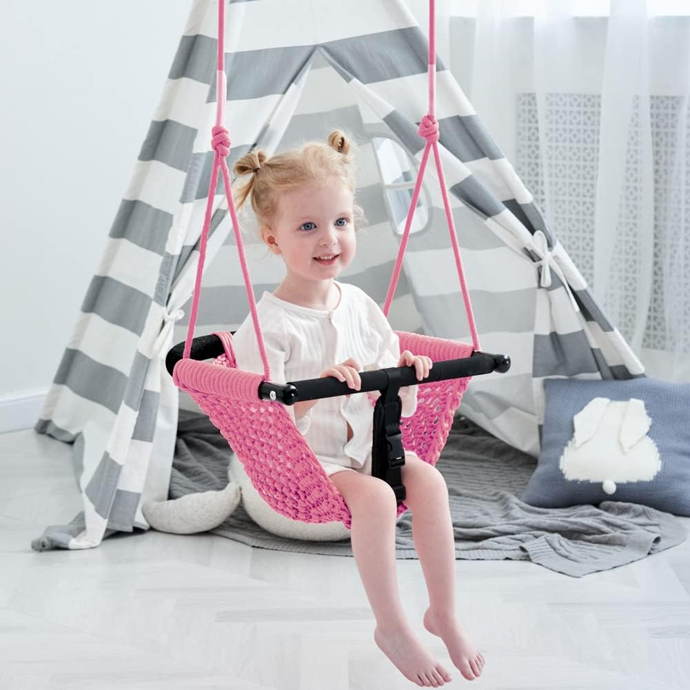 Columpio 2en1 para niños con cuerdas ajustables