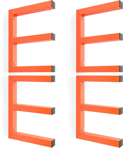 Estante madera pared soporta 220lb pack 4 naranja