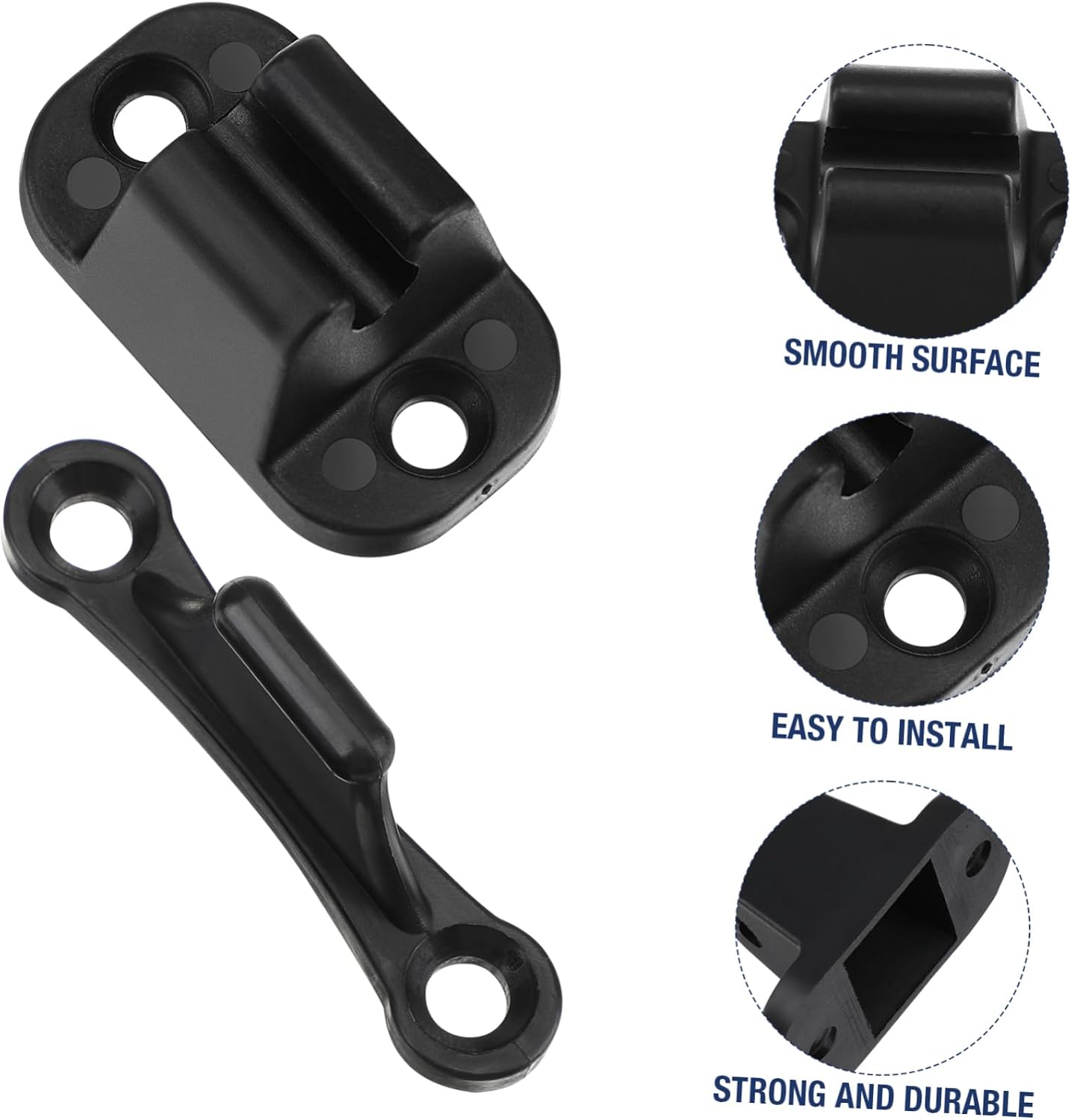 2 Pzas Soporte Puerta RV Negro Forma T Pestillo Cámper