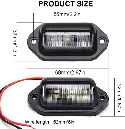 2 Luces Matrícula 12V 6 SMD LED para Camión SUV