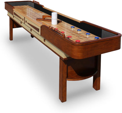 Mesa shuffleboard 12ft sala juegos con laca y gabinete
