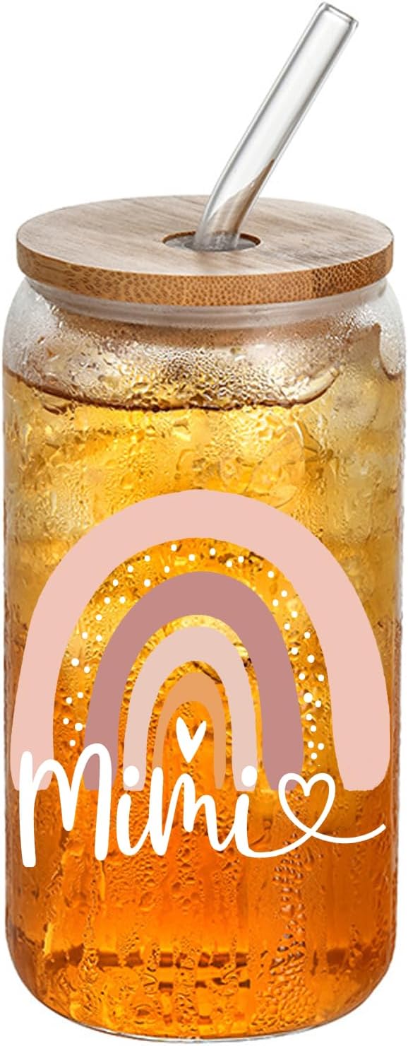 Vasos vidrio 16oz con tapas y pajitas regalo oficina
