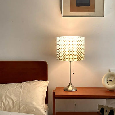 2 Pzas Pantalla Lámpara Tela Tambor 13x13x10pulg