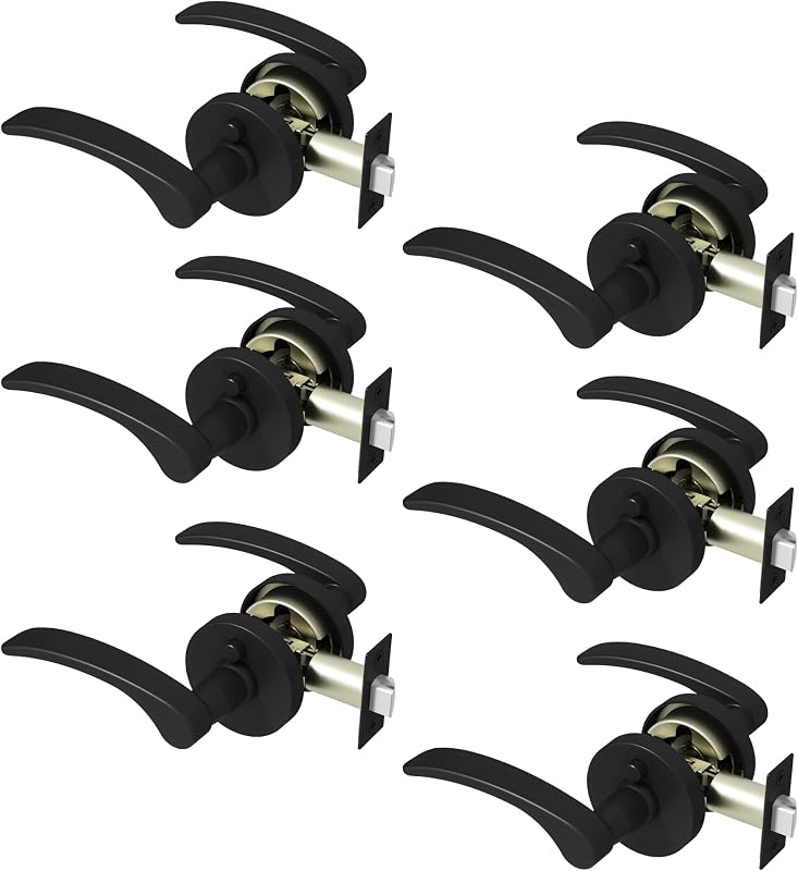 Manija puerta privacidad negro set 6 dormitorio baño