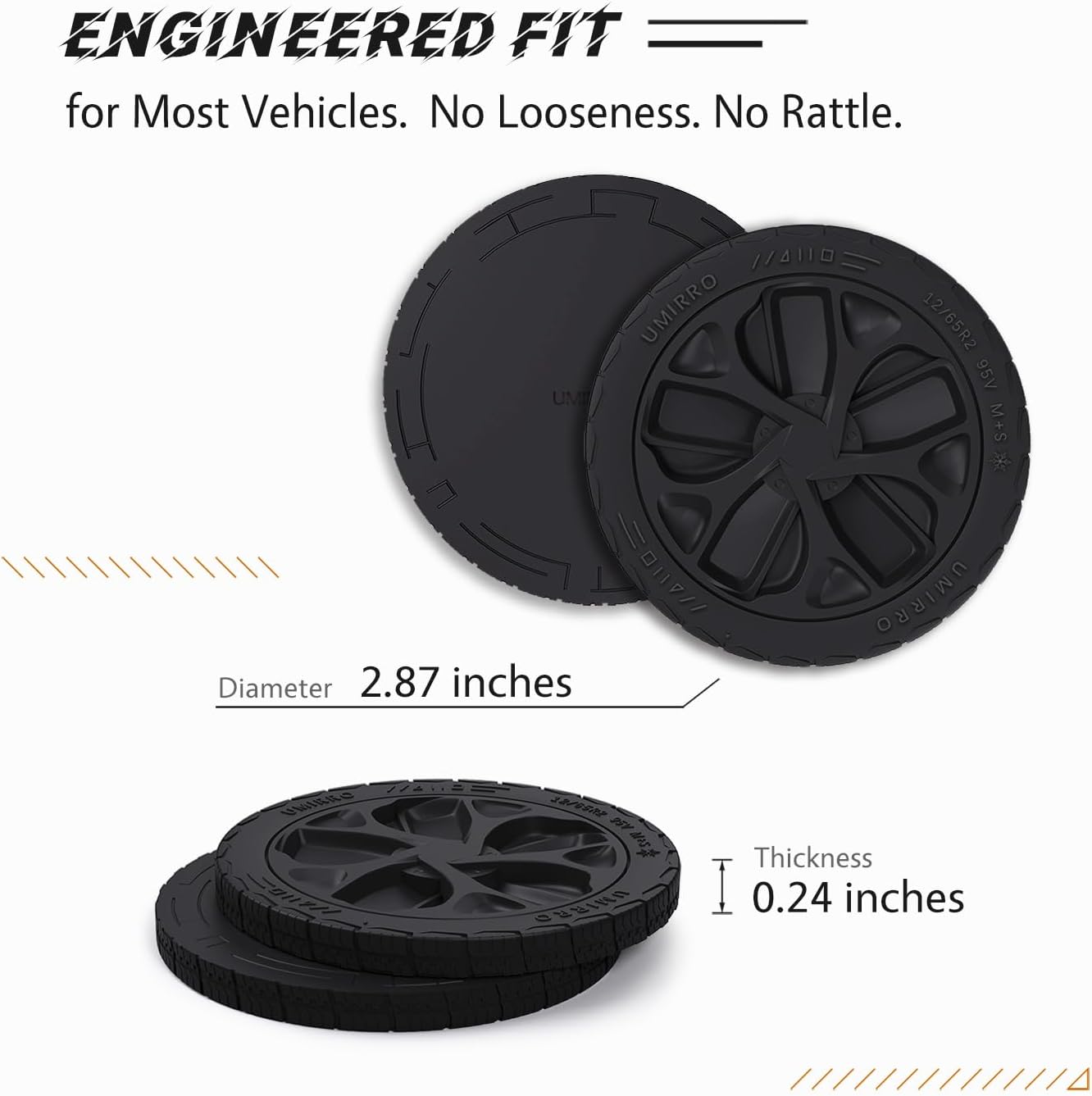 Portavasos silicona estilo neumático para coche color negro