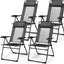 4 Sillas Comedor Plegables Patio Respaldo Ajustable