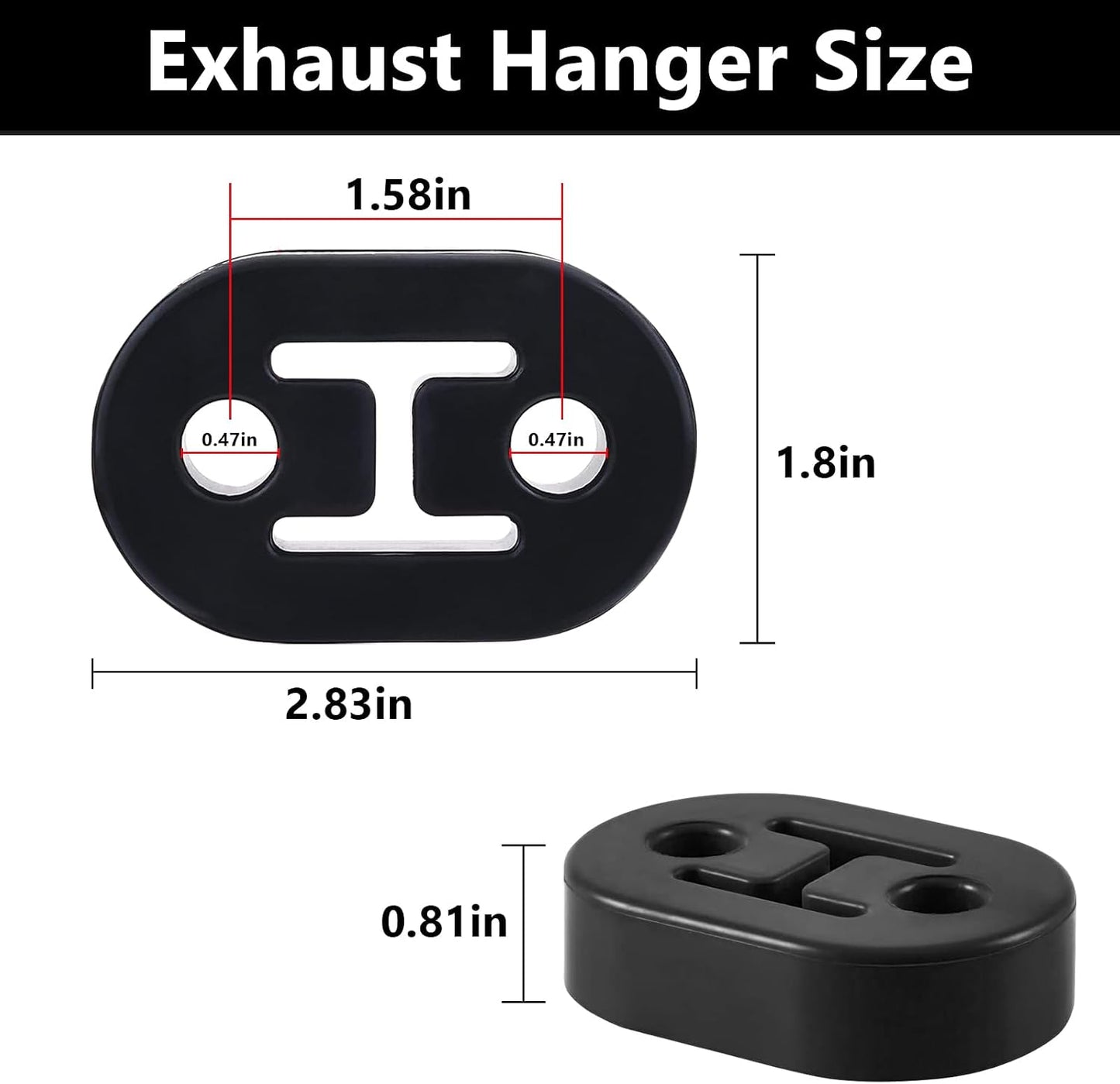 Percha escape goma ajuste universal 2 agujeros 0.47pulg