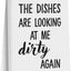 Toalla de cocina divertida con texto en inglés para cocina y baño