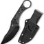 Cuchillo fijo D2 3.54pulg mango fibra carbono funda kydex