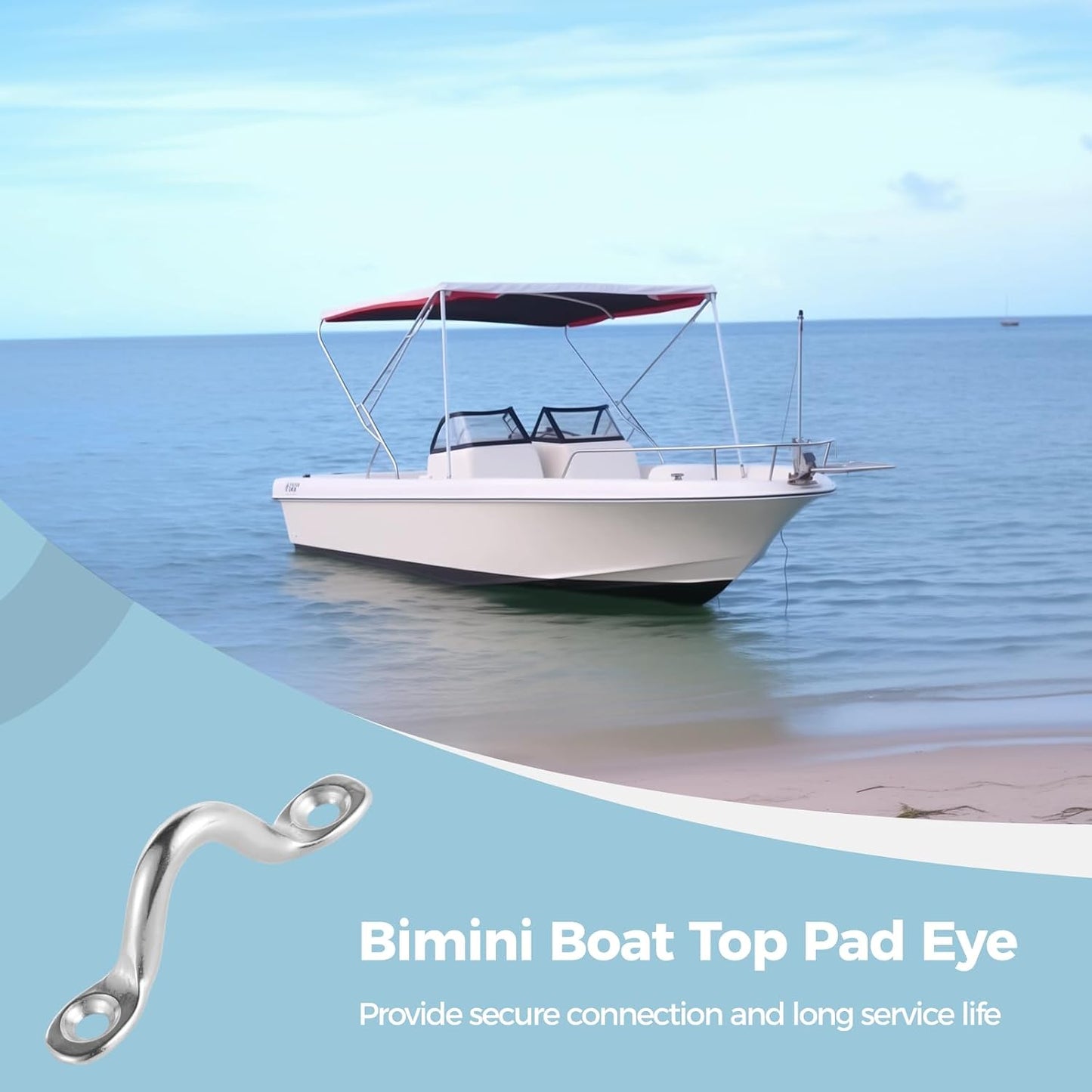 50 Correas Ojo Barco Acero Inox 2pulg Bimini Kayak