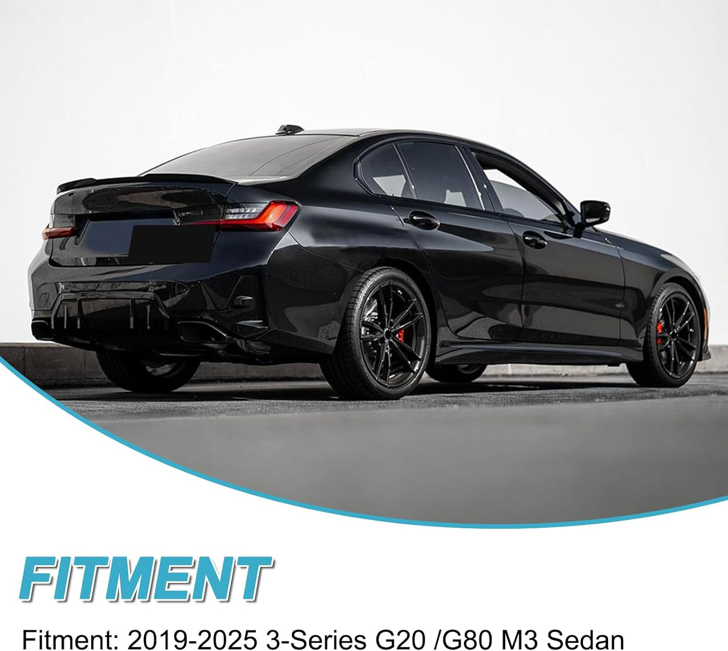Alerón trasero BMW G20 3 Series 2019-25 negro brillante