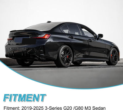 Alerón trasero BMW G20 3 Series 2019-25 negro brillante