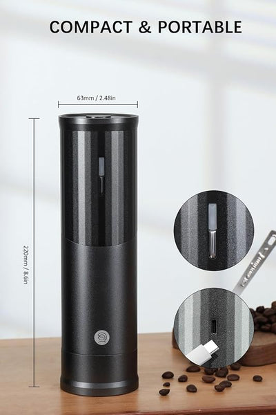 Molinillo café eléctrico portátil 1.76oz cubierta magnética