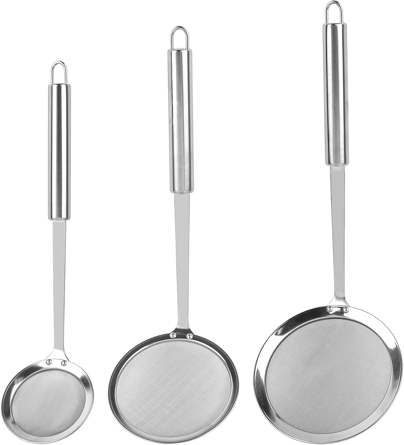 3 Pzas cucharas espumadera grasa acero inox malla fina