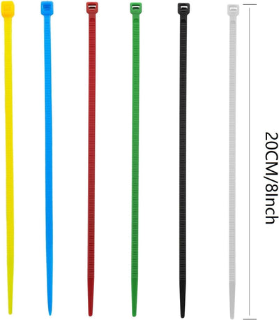 120 Bridas Cables 8pulg Multiusos Multicolor