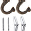 2 Set Ganchos Metal 2.17" para Plantas y Adornos Bronce