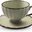 Taza y platillo cerámica para café té expreso 6oz cian
