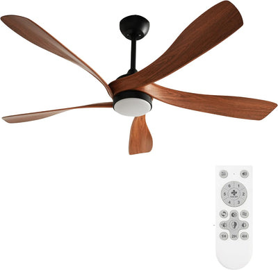 Ventilador techo 52pulg luces 6 vel CC reversibles control remoto
