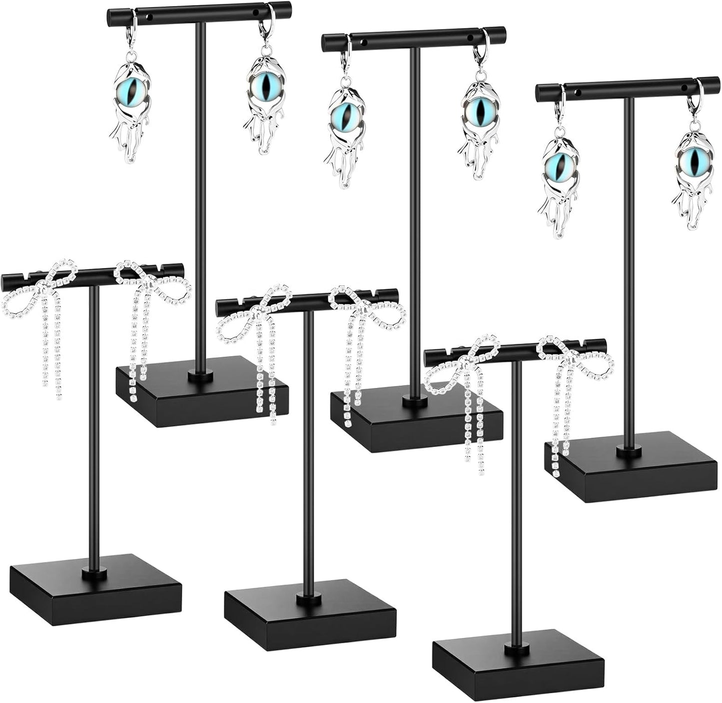 6 Soportes Arete Metal Desmontable Base Cuadrada
