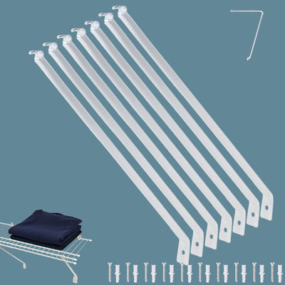 Set 7 soportes estantería alambre 12pulg con anclajes