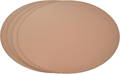 4 Manteles Ovalados Cuero Reciclado 18x13pulg Mesa Comedor