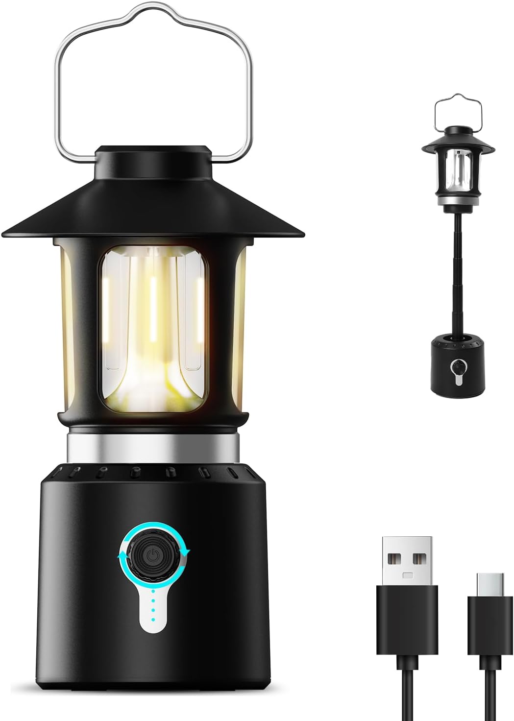 Linterna LED telescópica 8000 mAh 3 modos luz