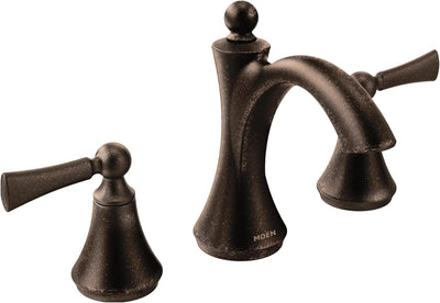 Grifo baño arco alto dos manijas sin válvula bronce
