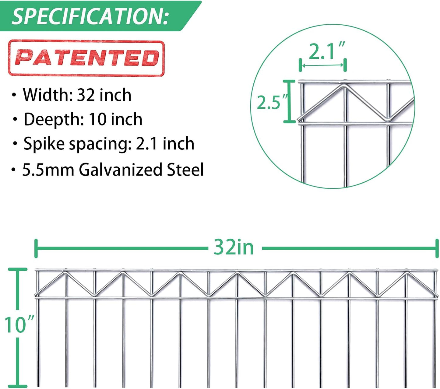 5 Vallas Antiexcavación Perros 32x10pulg Galvanizadas