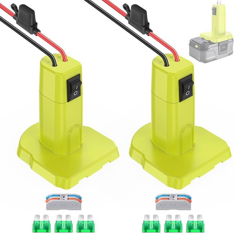 2 Pzas Adaptador Rueda Eléctrica Ryobi 18V con Cable