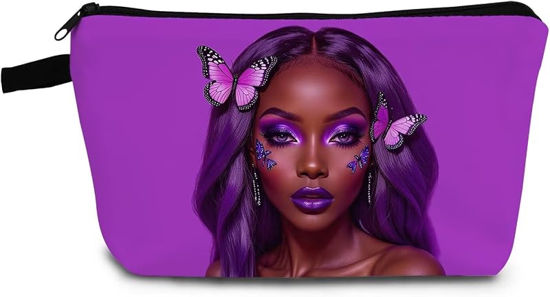 Bolsa organizadora maquillaje con cremallera decorativa