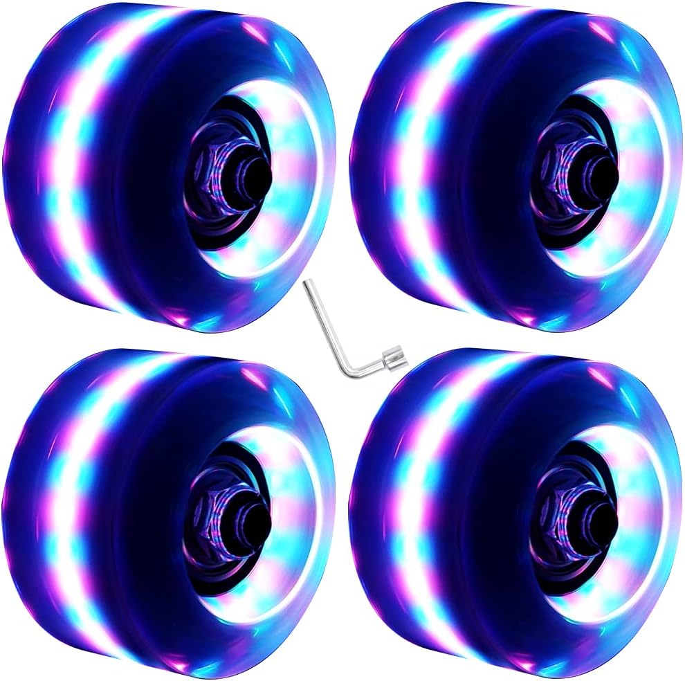 Ruedas patín con luz LED 1.260x2.283" 78A negro