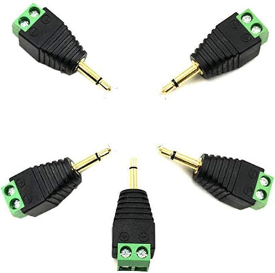 5 Conectores TS Macho 1/8pulg Audio Mono 3.5 Balun AUX