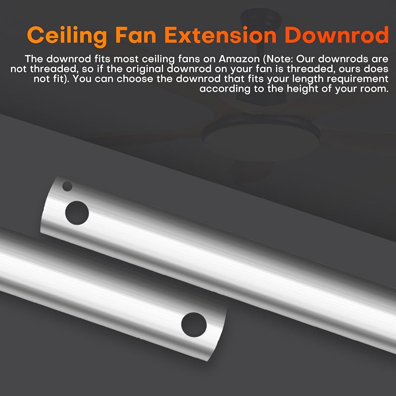Varilla ventilador techo 48" barra extensión níquel 4ft