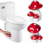 Tapas decorativas para inodoro forma hongo rojas