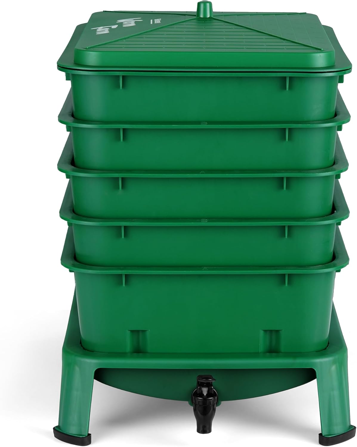 Cesto abono con gusanos 5 bandejas 53qt interior exterior