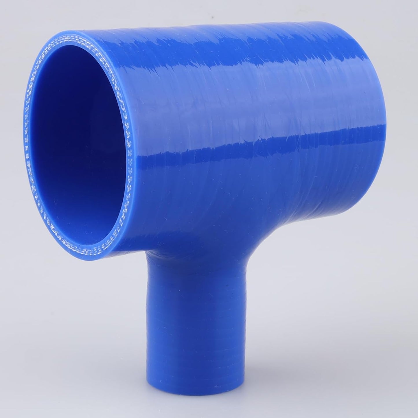 Acoplador BOV en T manguera silicona automotriz azul