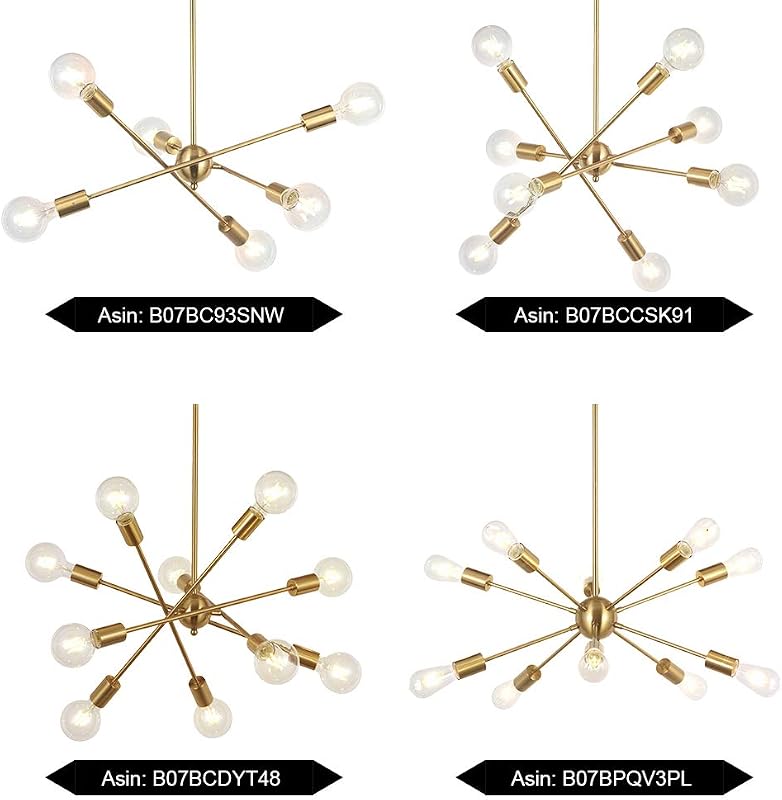 Candelabro Sputnik 10 luces latón cepillado brazos