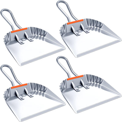 Pack 4 Recogedores Metal 12pulg Alta Resistencia Asa