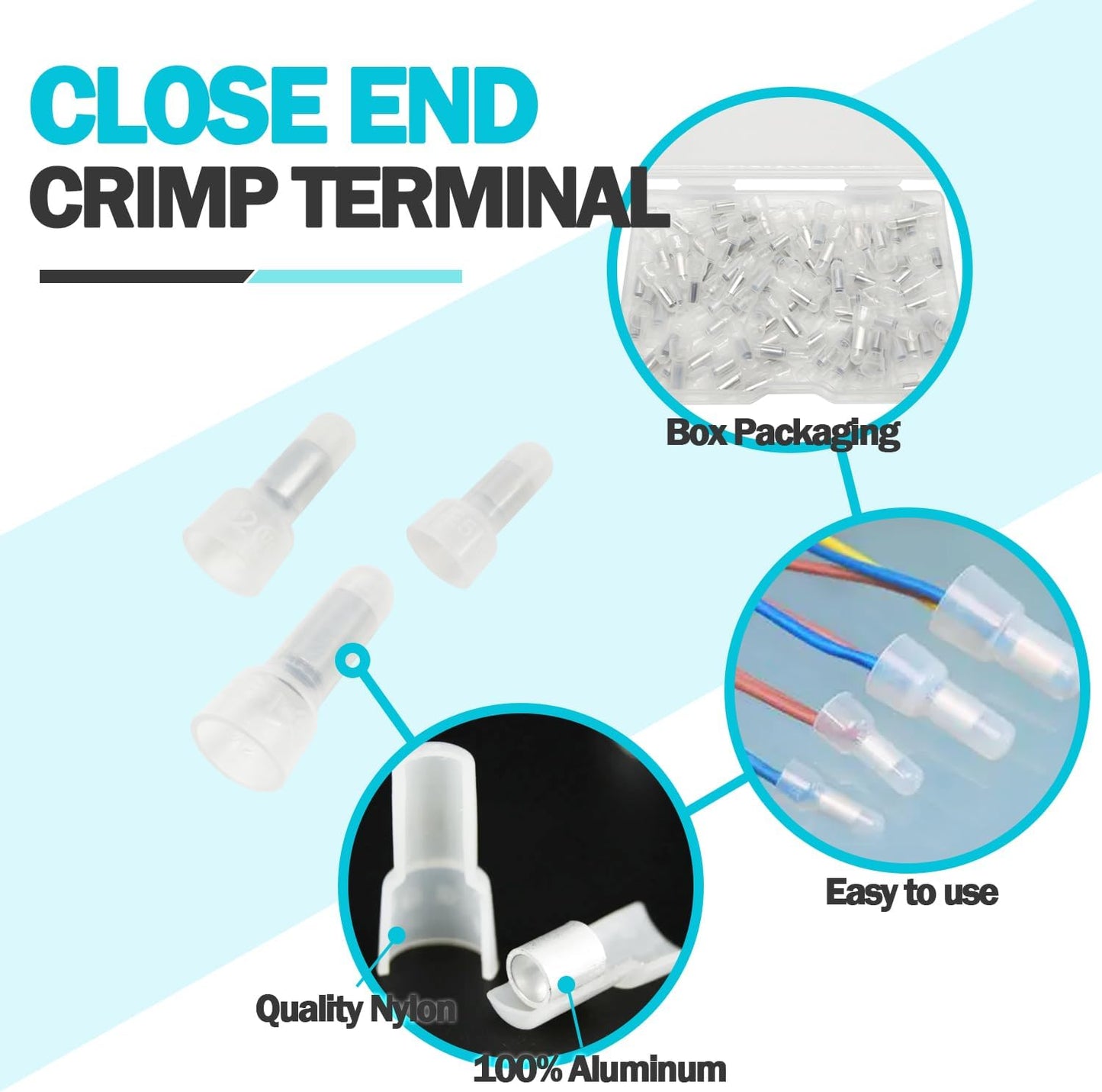 100 Pzas Conectores Terminal Crimpado 12-10AWG Nylon CE5
