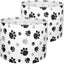 2 Pzas Lampara Tambo Mediana 13x13x10pulg Tela Blanca Pata Gato