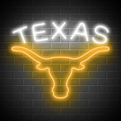 Letrero neón Longhorn colgante USB brillo ajustable
