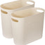 Cubo basura 3.5gal plástico 2uds color crema