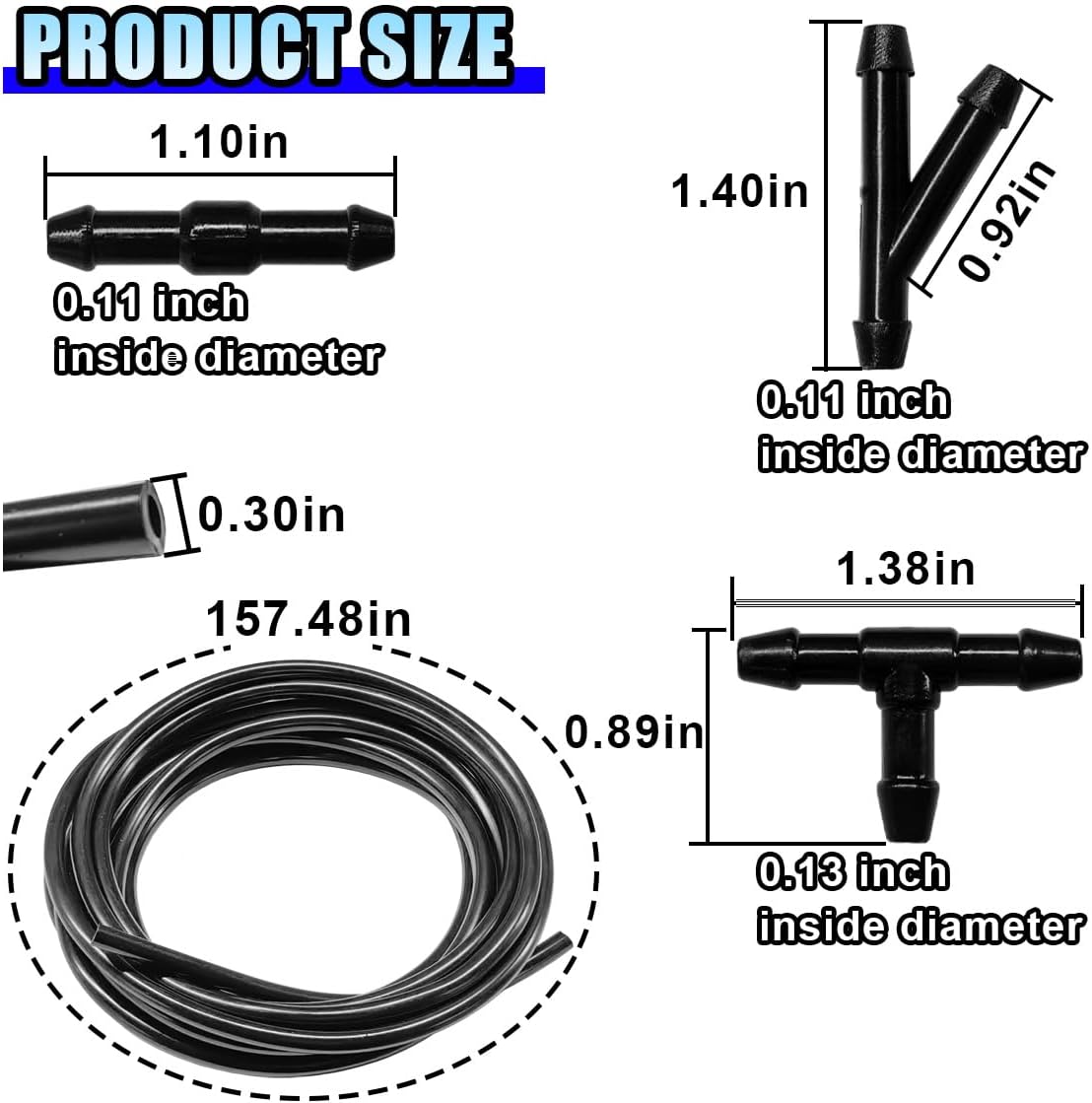 Kit manguera limpiaparabrisas universal 4m 13pies 30 conectores