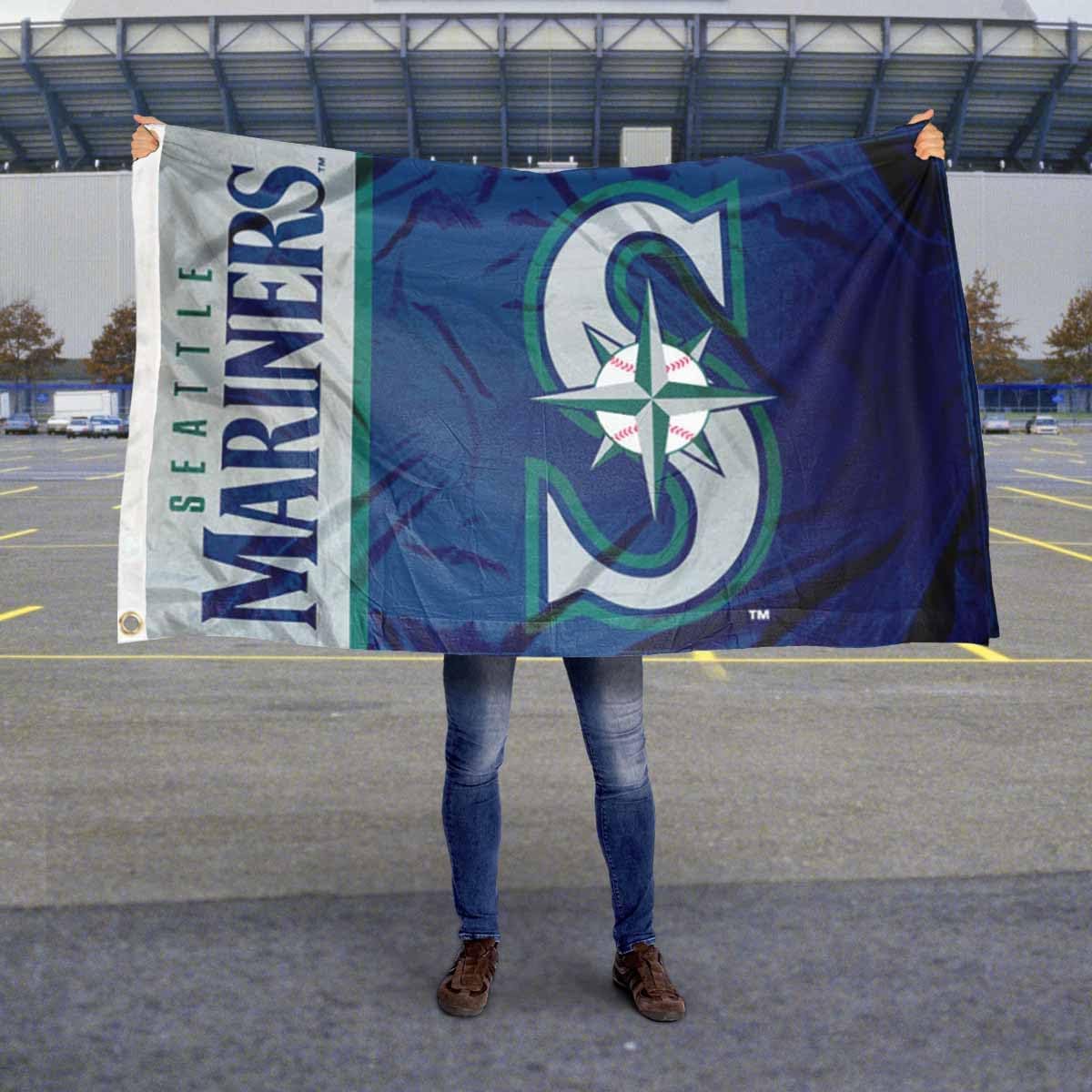 Bandera de Marineros de Seattle 3x5 para Decoración de Hogar